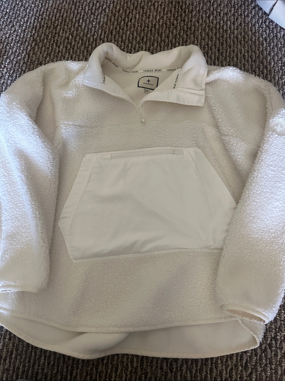 Tuckernuck Cream Sherpa Quarter-Zip Pullover